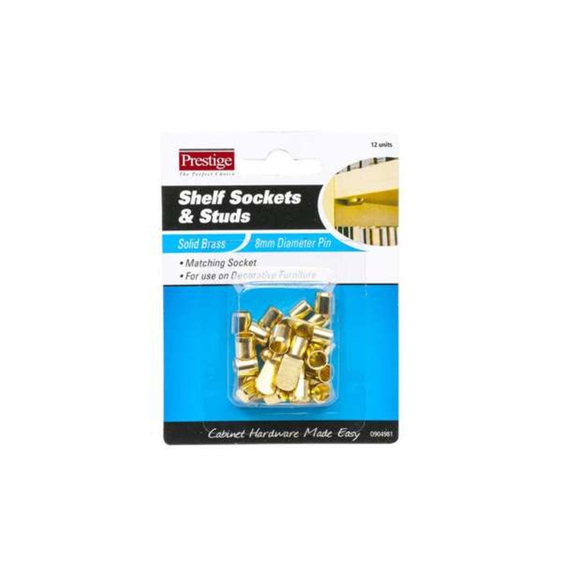 Prestige Flat Shelf Supports Solid Brass – 12 Pack