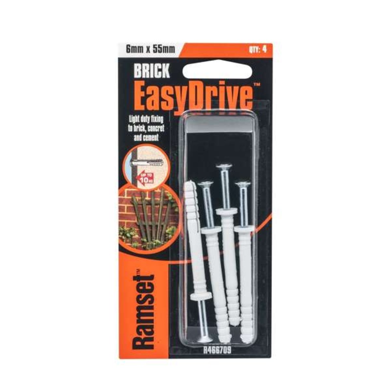 Ramset EasyDrive Nylon Drive Anchor 6 x 55mm – 4 Pack
