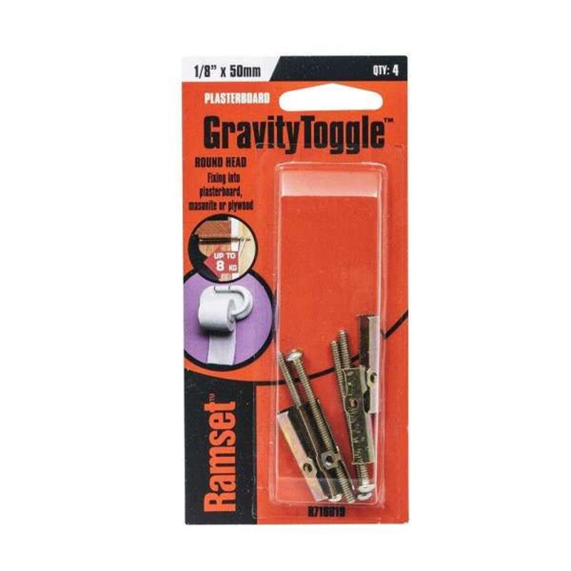 Ramset GravityToggle Round Head 1/8 x 50mm – 4 Pack