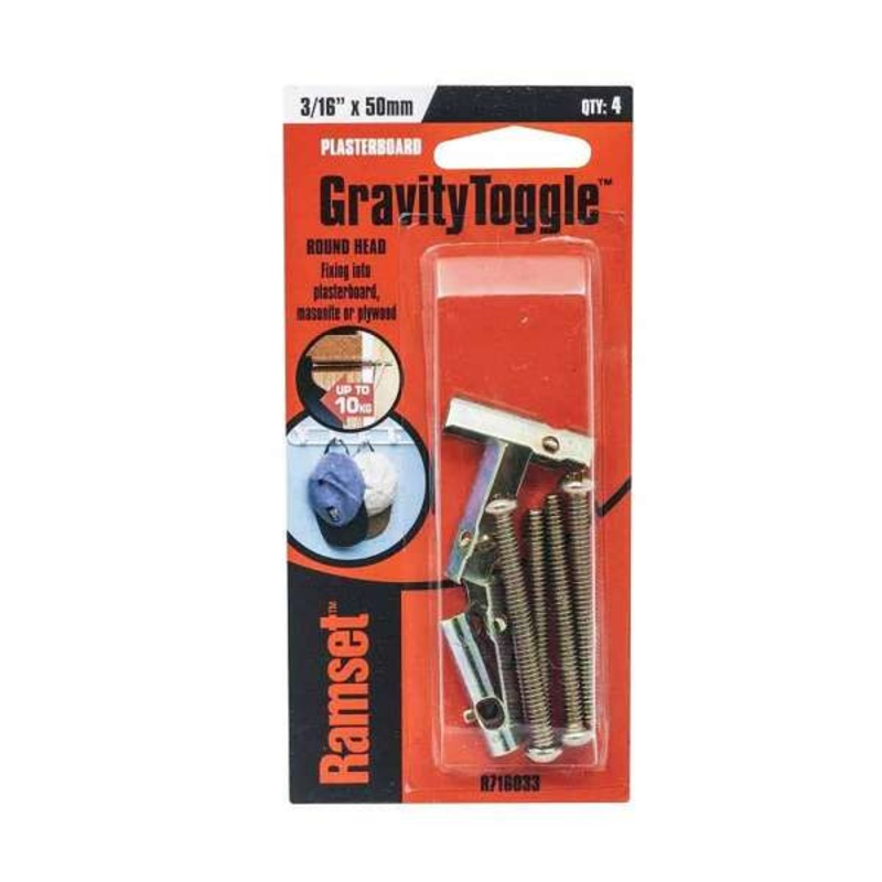 Ramset GravityToggle Round Head 3/16 x 50mm – 4 Pack