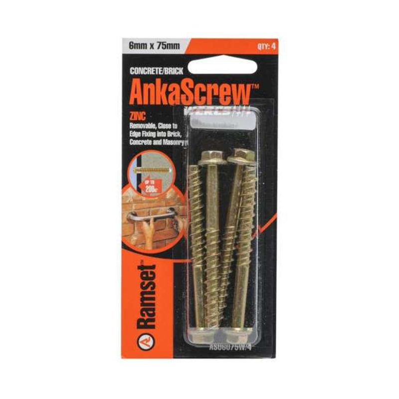 Ramset WERCS AnkaScrew Zinc 6 x 75mm – 4 Pack