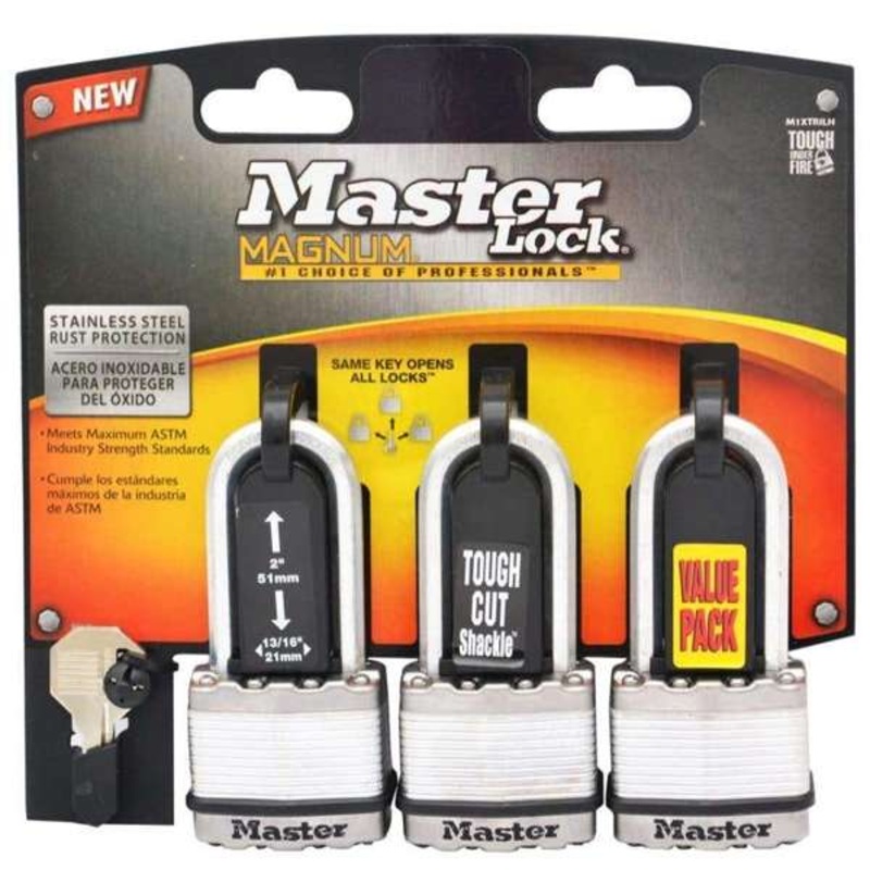 Master Lock Magnum Laminated Padlock 45mm – 3 Pack