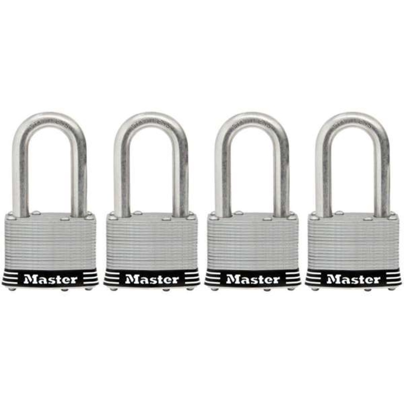 Master Lock Stainless Steel Laminated Padlock – 4 Pack