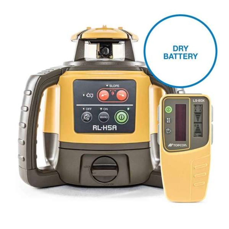 Topcon RL-H5A Rotating Laser Dry Battery Standard LS-80 XReceiver