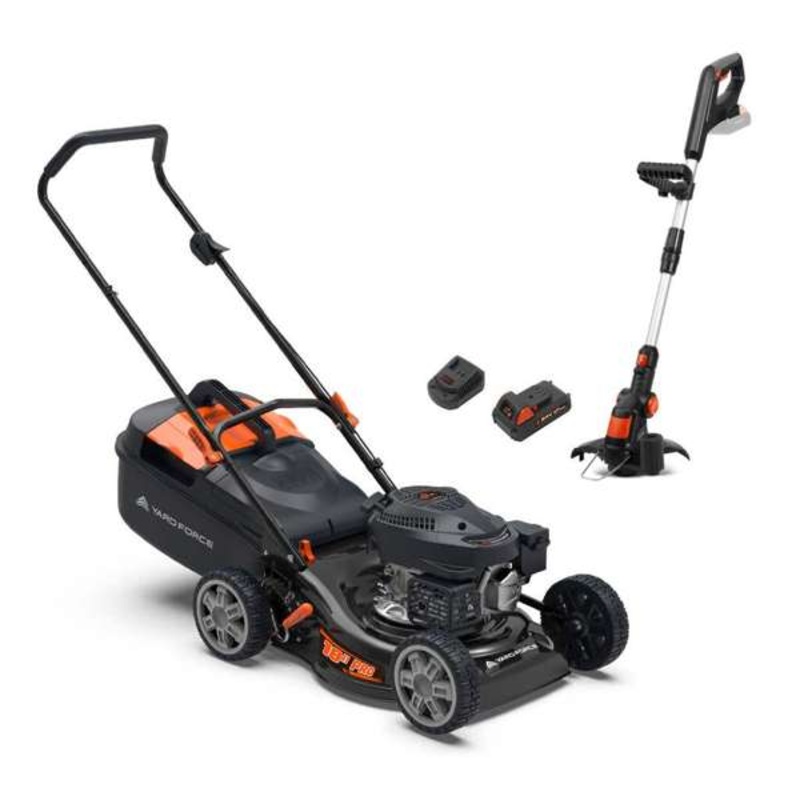 Yard Force 18 Petrol Lawn Mower & 24V Line Trimmer Kit