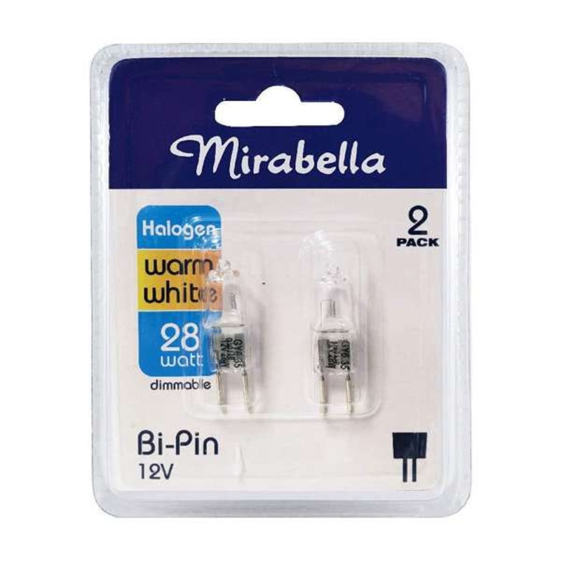 Mirabella Eco Halogen Bi-Pin Globe 28W Warm White – 2 Pack