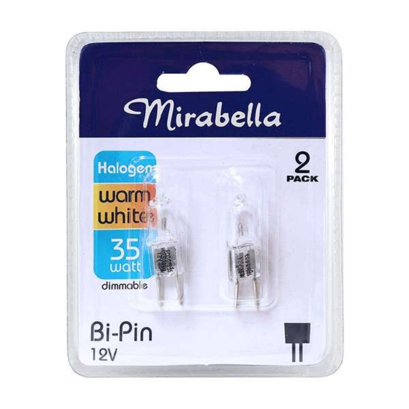 Mirabella Eco Halogen Bi-Pin Globe 35W Warm White – 2 Pack