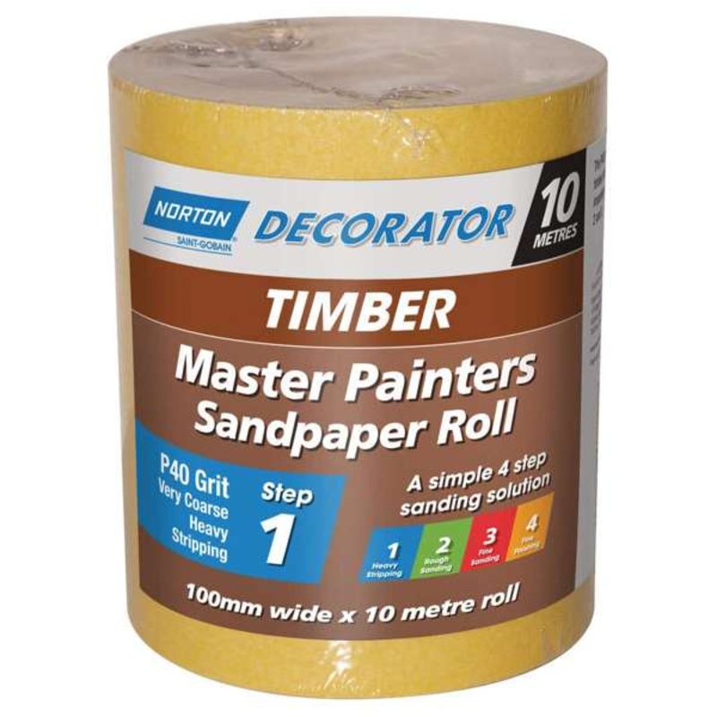 Norton Decorator Sanding Solution for Timber – 100mm x 10m Roll