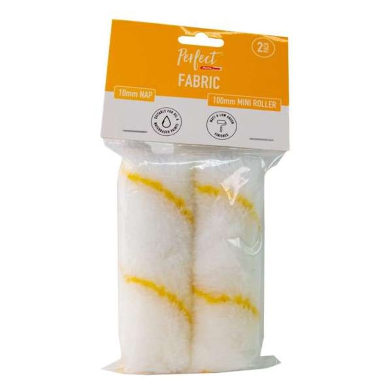 Rota Cota Perfect Fabric Mini Roller Cover 10mm Nap 100mm – 2 Pack
