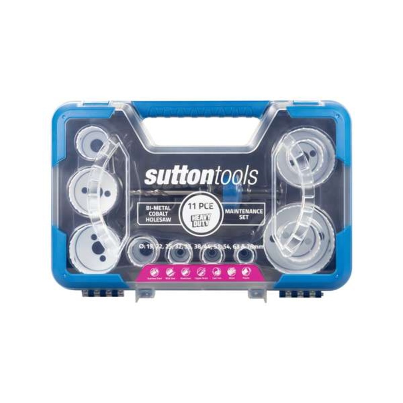 Sutton Tools Bi-Metal Cobalt Hole Saw Maintenance Set 19-76mm – 11 Piece