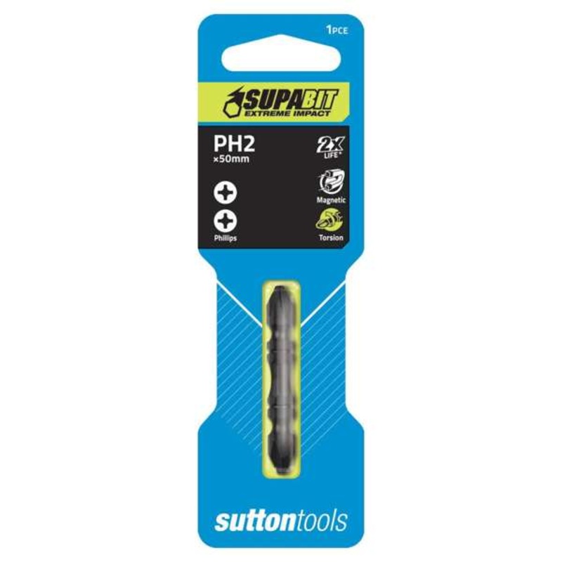 Sutton Tools Impact Double Ended Screwdriver Bits Phillips PH2 x 50mm