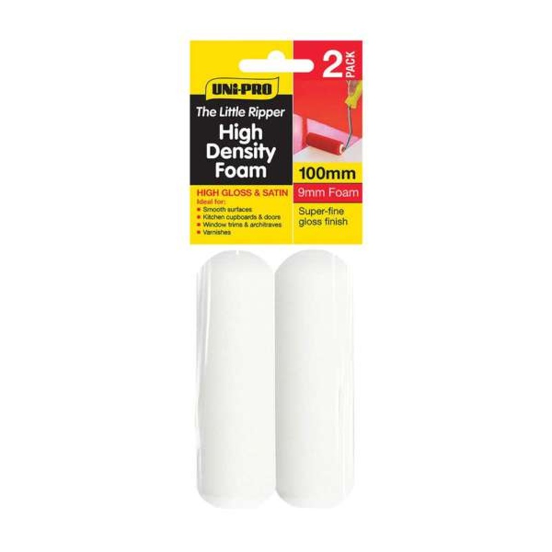 Uni-Pro Little Ripper High Density Foam Roller Cover 9mm Nap 100mm – 2 Pack