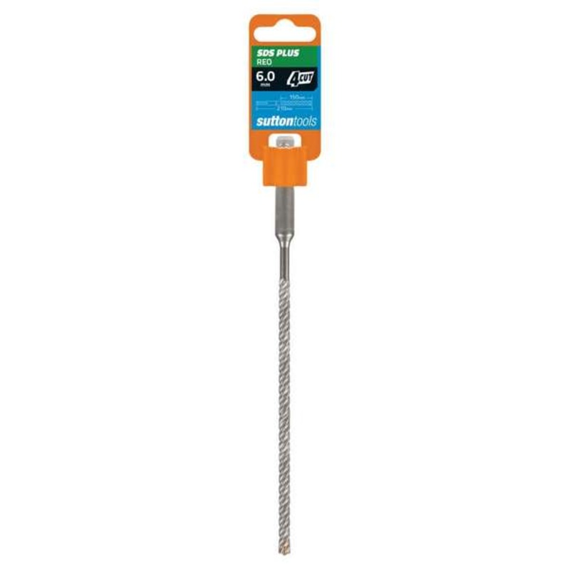 Sutton Tools SDS Plus Reo Masonry Drill Bit 4-Cut 6 x 210mm