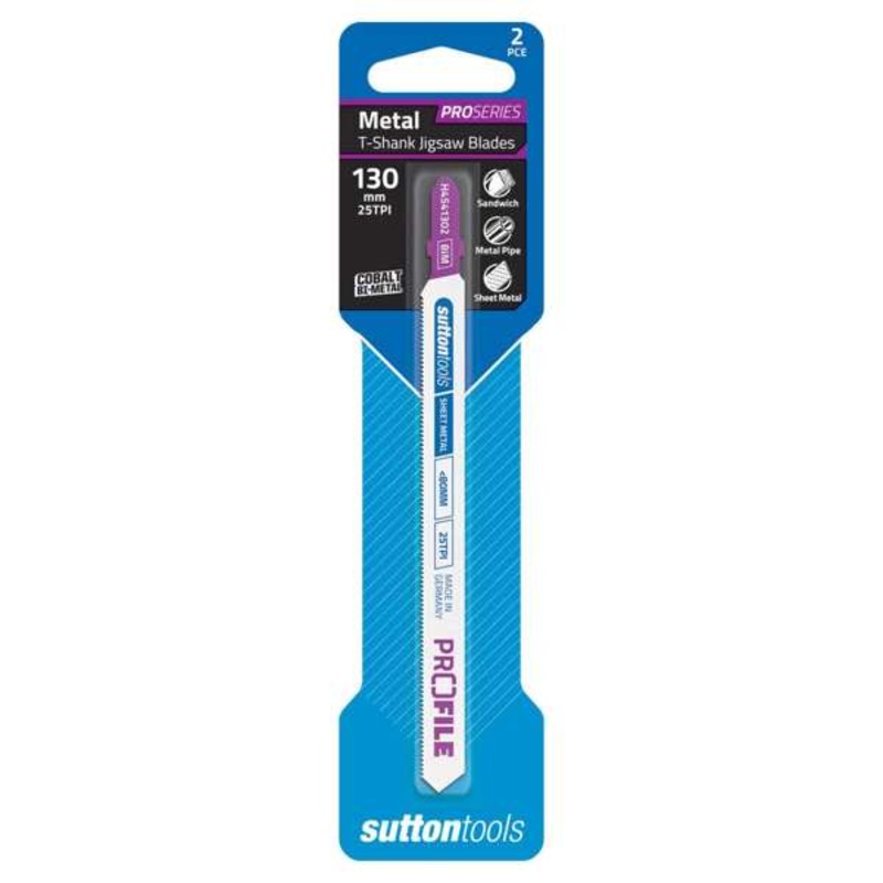 Sutton Tools T-Shank Jigsaw Blade Metal Profile 130mm – 2 Piece