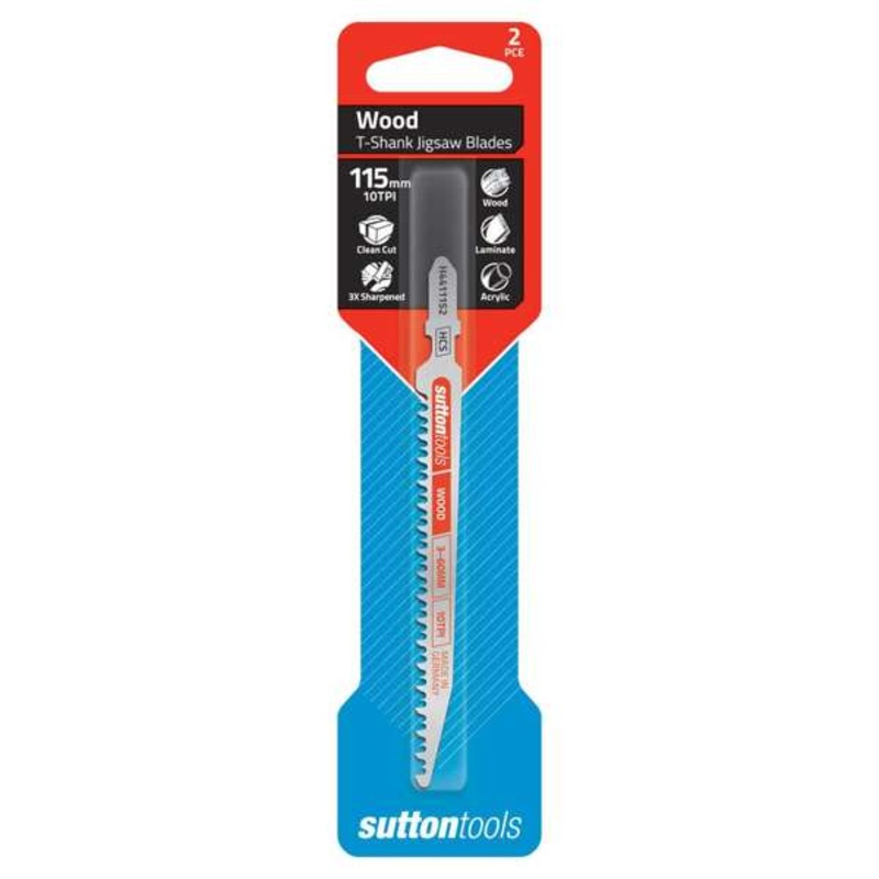 Sutton Tools T-Shank Jigsaw Blade Wood Extra Fine 115mm – 2 Piece