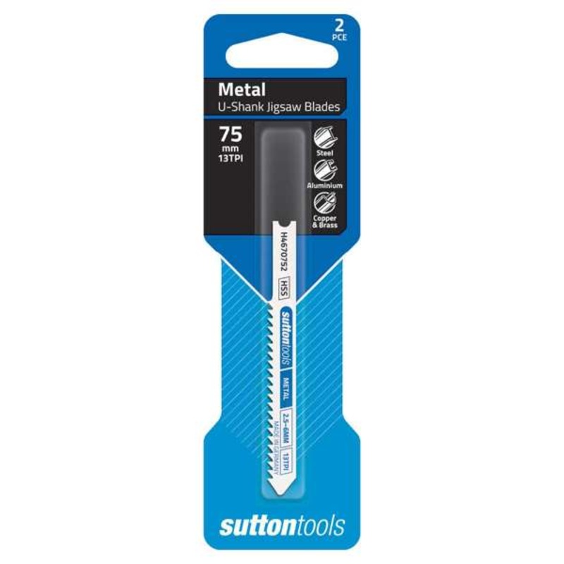 Sutton Tools U-Shank Jigsaw Blade Metal General 75mm – 2 Piece