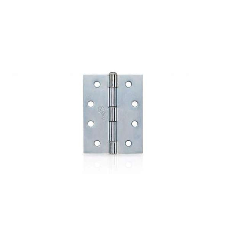 Trio Door Butt Hinge Fixed Pin Zinc Plated 100 x 75 x 1.6mm