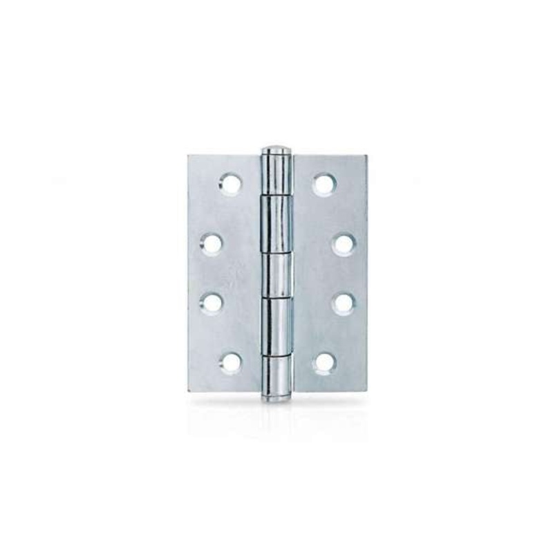 Trio Door Butt Hinge Fixed Pin Zinc Plated 100 x 75 x 2.5mm