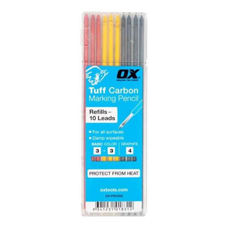 Ox Tuff Carbon Marking Pencil Lead Refill – 10 Piece