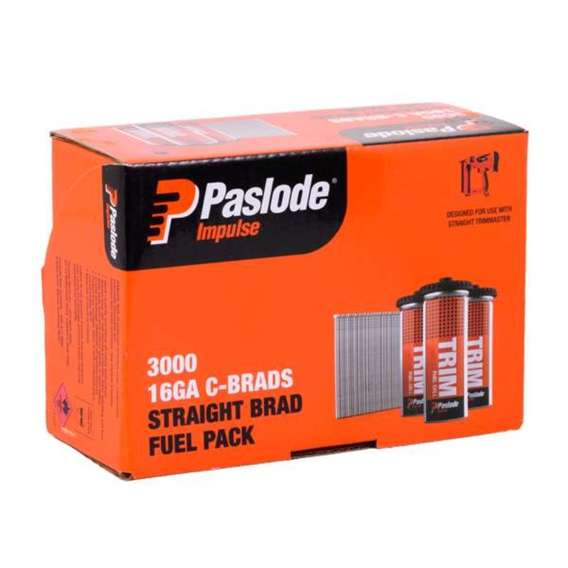 Paslode 50 x 1.6mm C50 Impulse Brad With Fuel – 3000 Pack