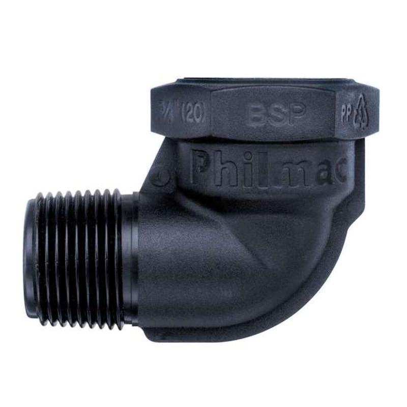 Philmac BSP Threaded Elbow Male x Female Poly 1-1/2