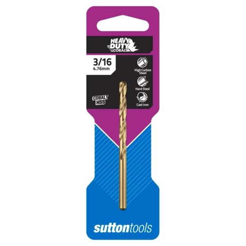 Sutton Tools 3/16 Heavy Duty Cobalt Jobber Drill Bit