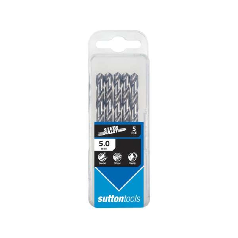 Sutton Tools 5.0mm Metric HSS Jobber Drill Bit – 5 Pack