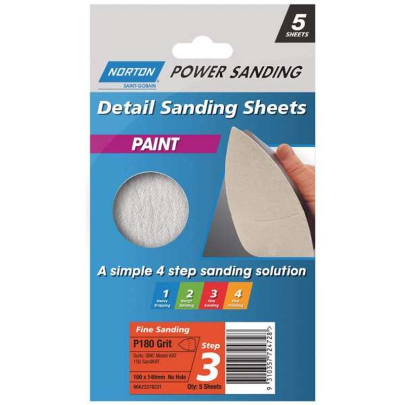 Norton Sheet Paint Very Fine 100 x 140mm – 5 Pack