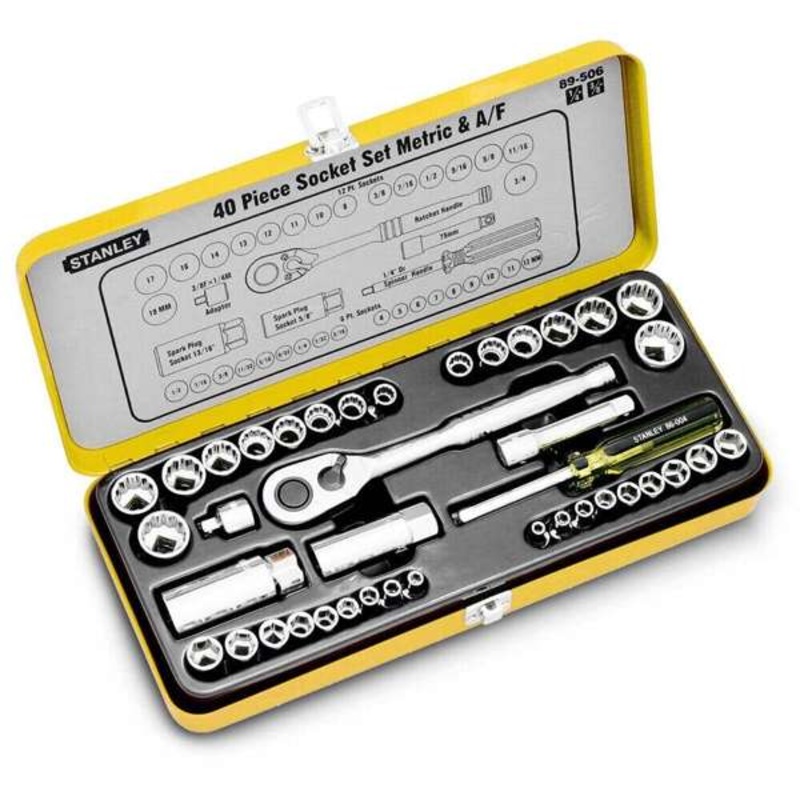 Stanley Drive Metric & A/F Socket 1/4 & 3/8 Set – 40 Piece