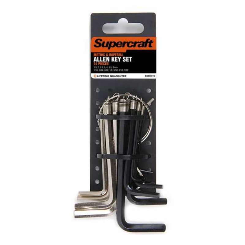 Supercraft Metric/Imperial Allen Key Set – 14 Piece