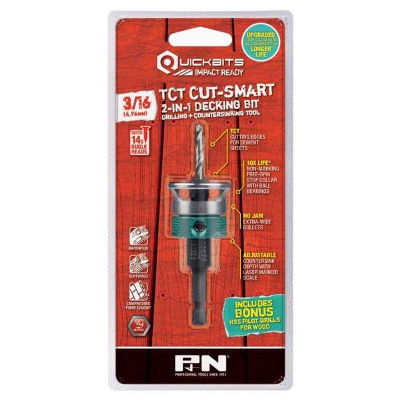 P&N Quickbit TCT Decking Countersink Bit 3/16