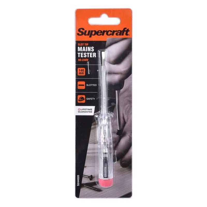 Supercraft 240V Mains Tester Slot Tip 90 – 140mm