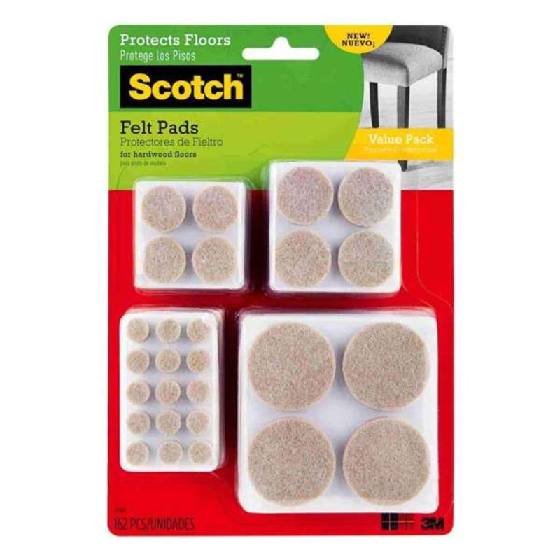 Scotch Circular Felt Pads Beige – 162 Pack