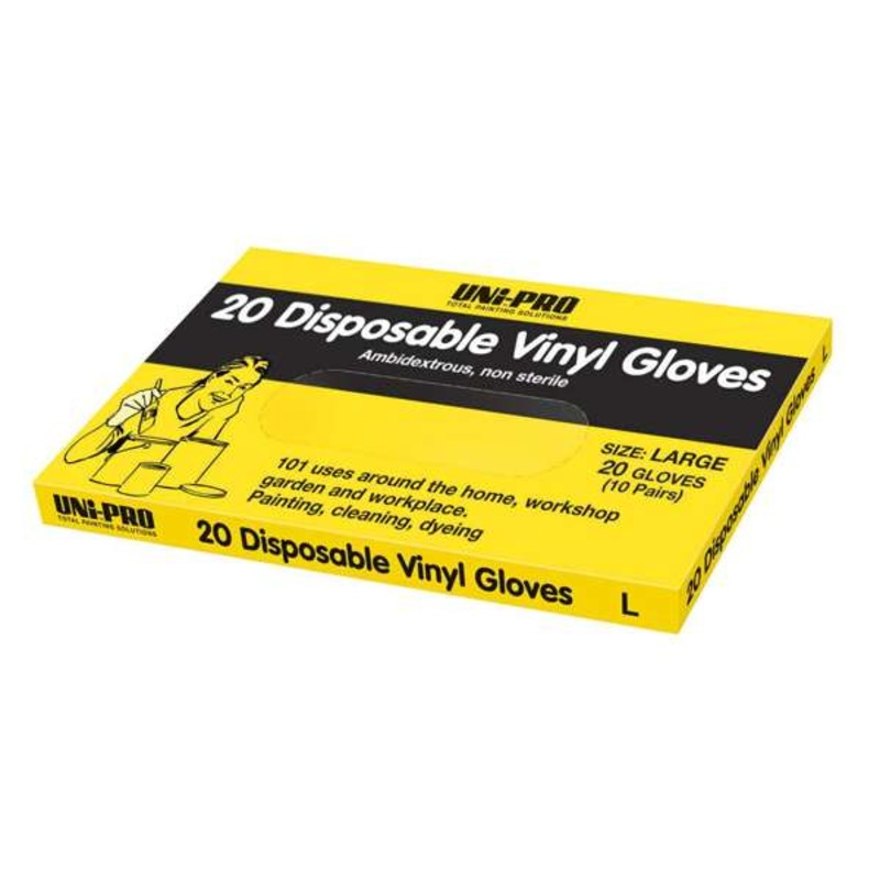 Uni-Pro Disposable Vinyl Glove Large – 20 Pack