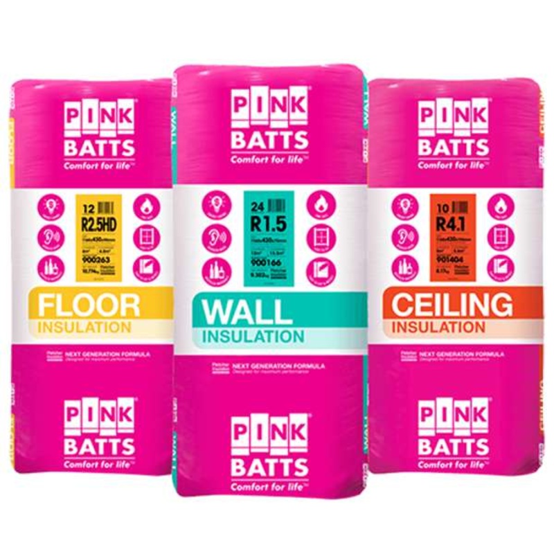 Pink Batts R2.0 Wall Insulation 1160 x 430 x 70mm (24pk – 11.97m2)
