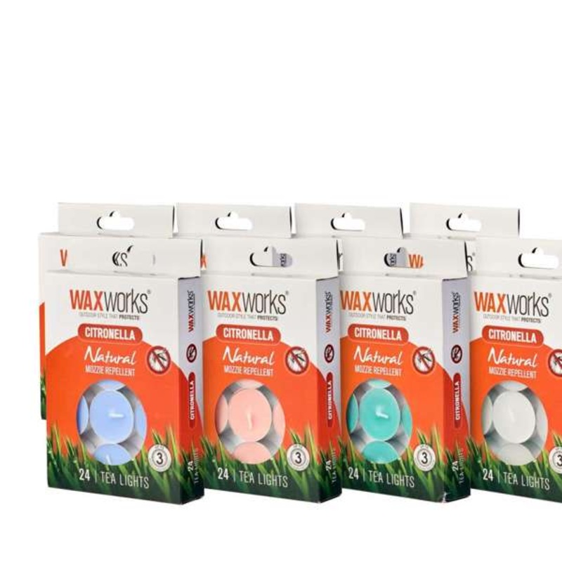 Waxworks Citronella Tea Light Candle – 24 Pack