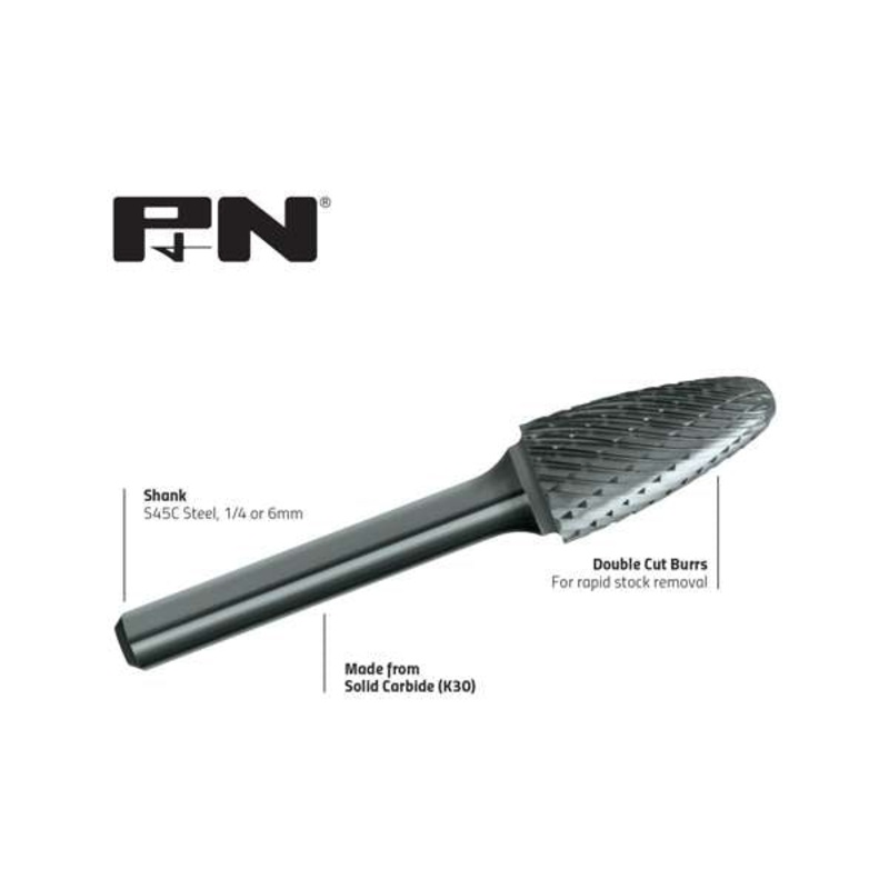 P&N Carbide Burr Tree Radius 12 x 25mm