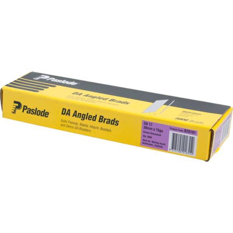 Paslode 38mm DA Angle Brad Nails – 3000 Pack