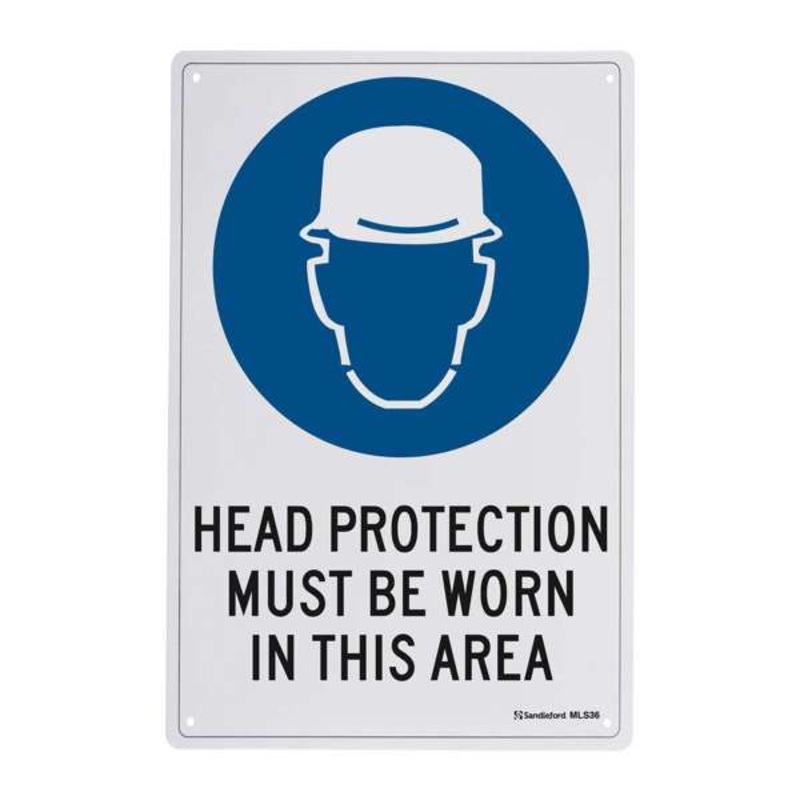Sandleford Head Protection Must Be Worn Sign