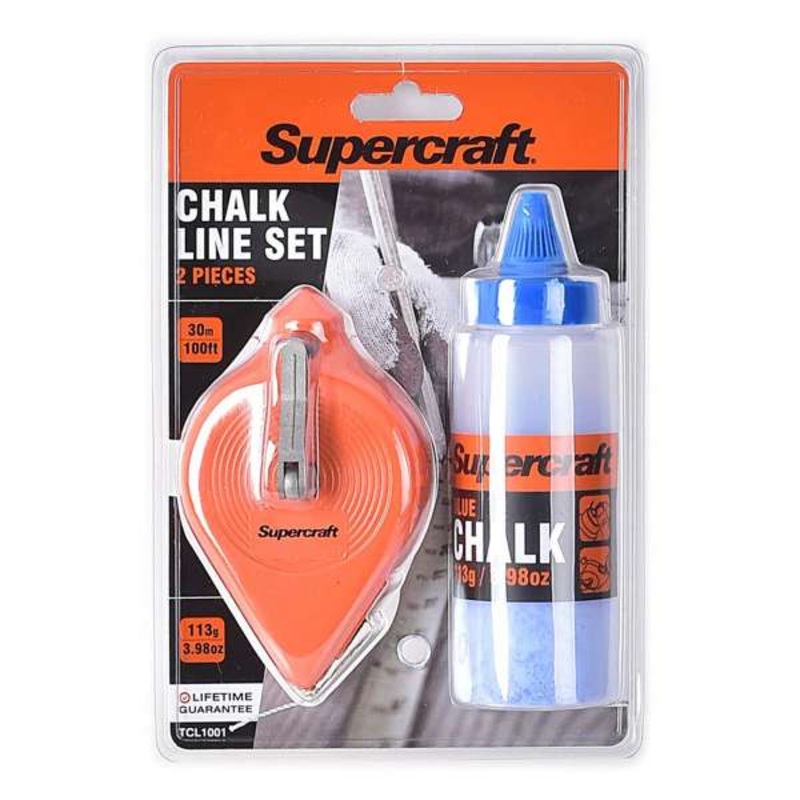 Supercraft Chalk Line Reel Set 30m – 2 Piece