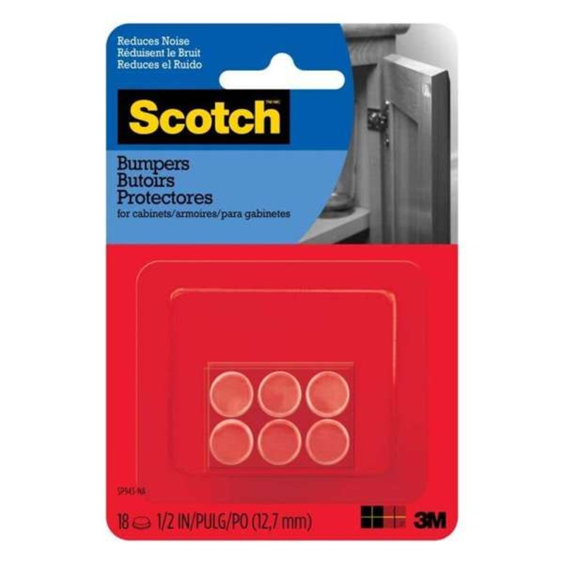 Scotch Rubber Bumpers Clear 12mm – 18 Pack