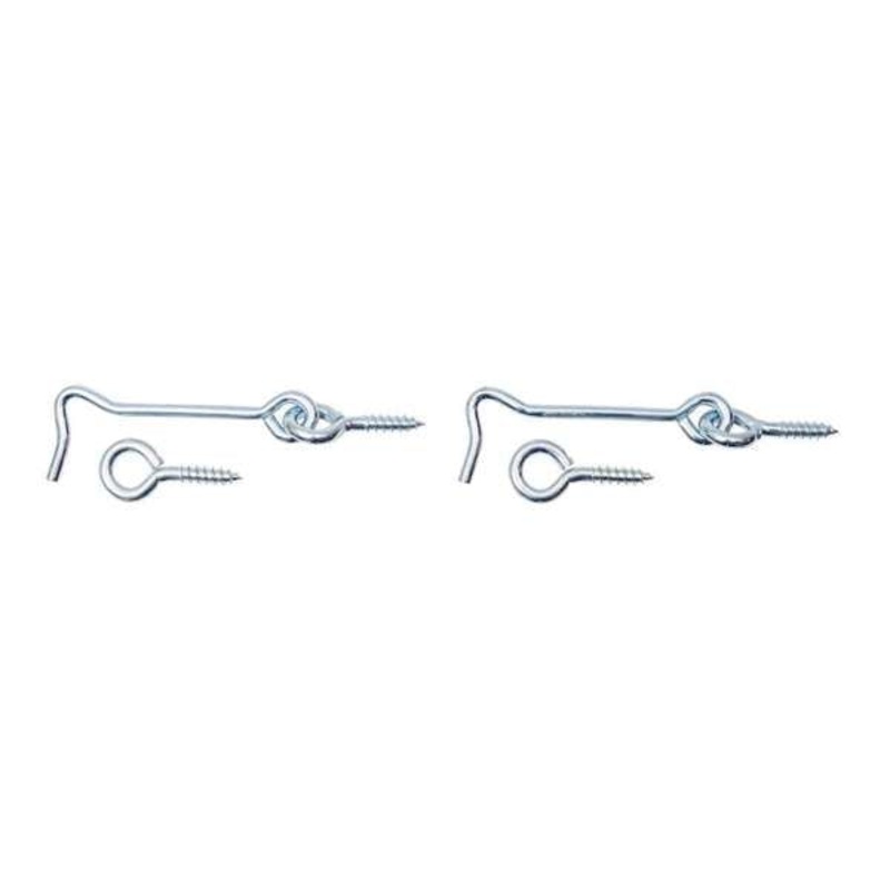 Trio Hook & Eye Zinc Plated 75mm – 2 Pack