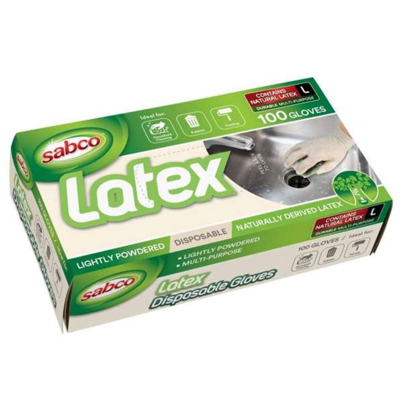 Sabco Gloves Latex Large – 100 Pack