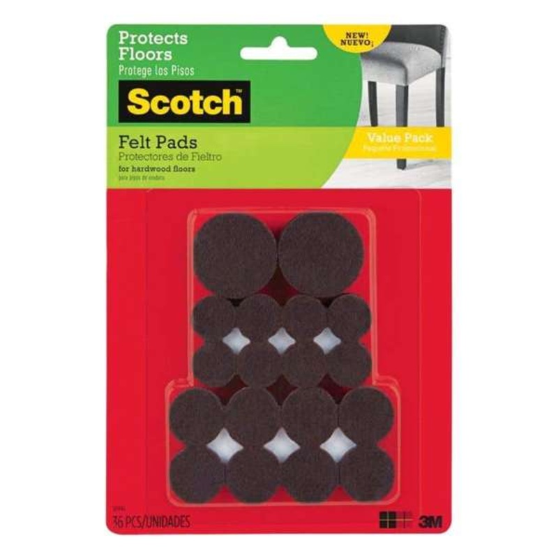 Scotch Felt Pads Brown – 36 Pack
