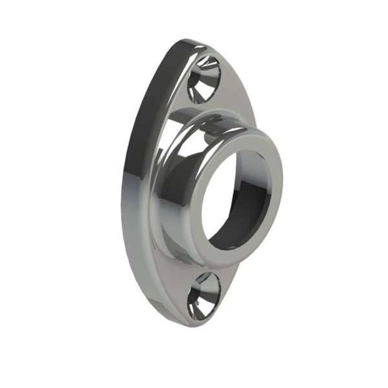 Emro Oval Support Ends Chrome – Pair