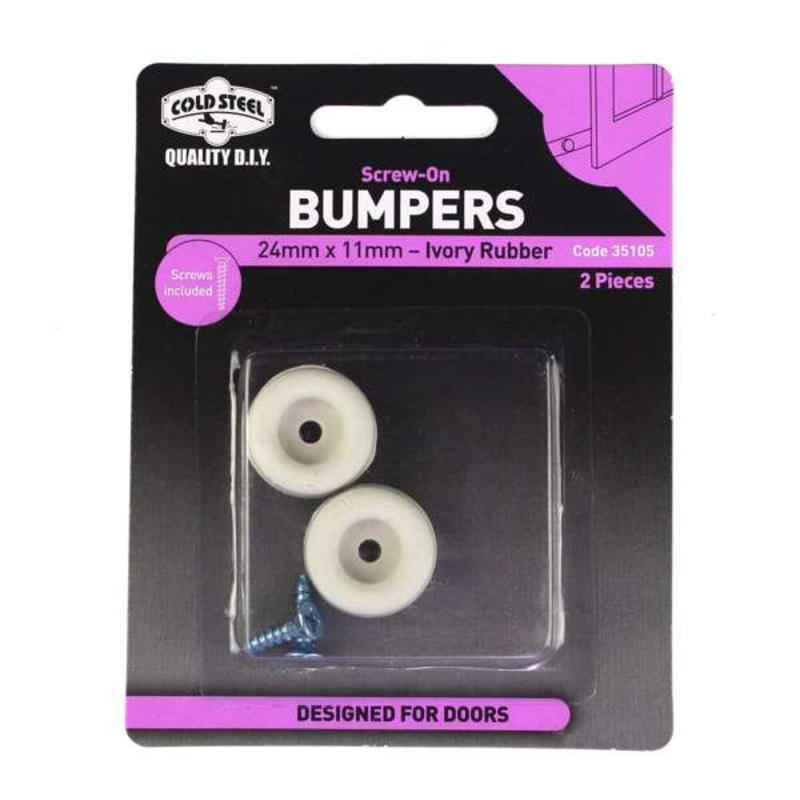 Cold Steel Rubber Screw On Bumpers Ivory 24 x 11mm – 2 Pack