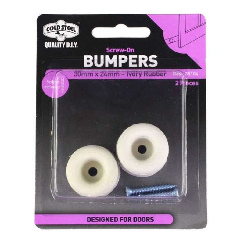 Cold Steel Rubber Screw On Bumpers Ivory 30 x 24mm – 2 Pack