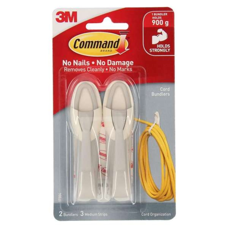 Command Cord Organiser Clips White – 2 Pack