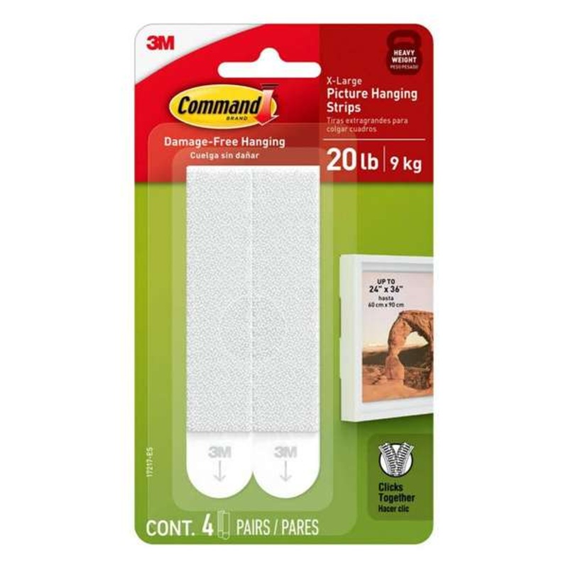 Command Picture Hanging Strips White XL 9kg – 4 Pack
