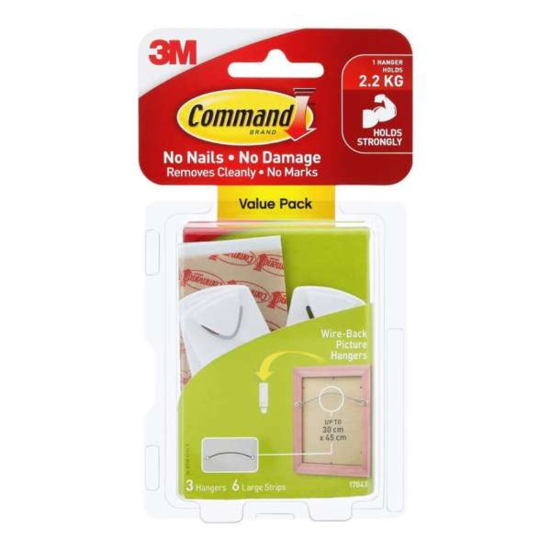Command Wire-Backed Picture Hangers – 3 Pack